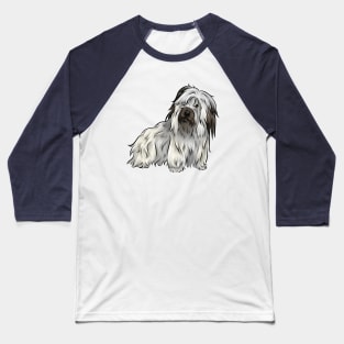 Cute Skye Terrier Dog | Grey with Black Points Baseball T-Shirt